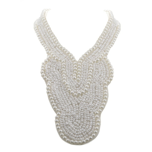 FAUX Perle vintage bib statement necklace